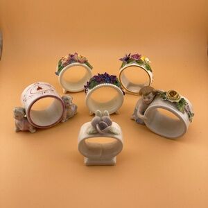 Vintage Bone China Collectible Napkin Rings 6